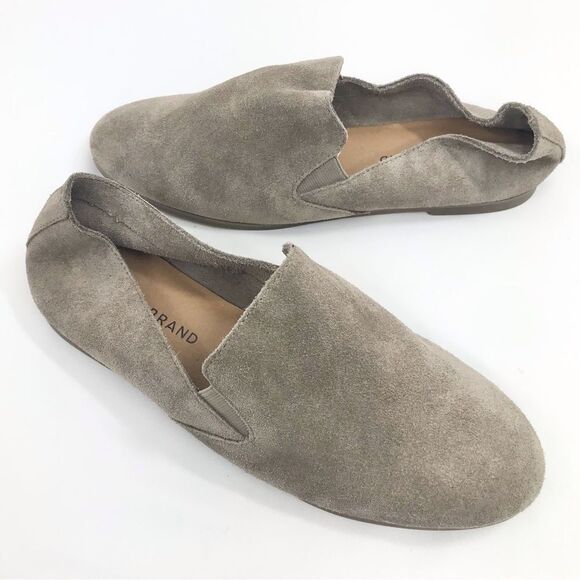 Lucky Charsa II Brand Taupe Soft Suede Leather Slip On Loafer Flats - Picture 1 of 12